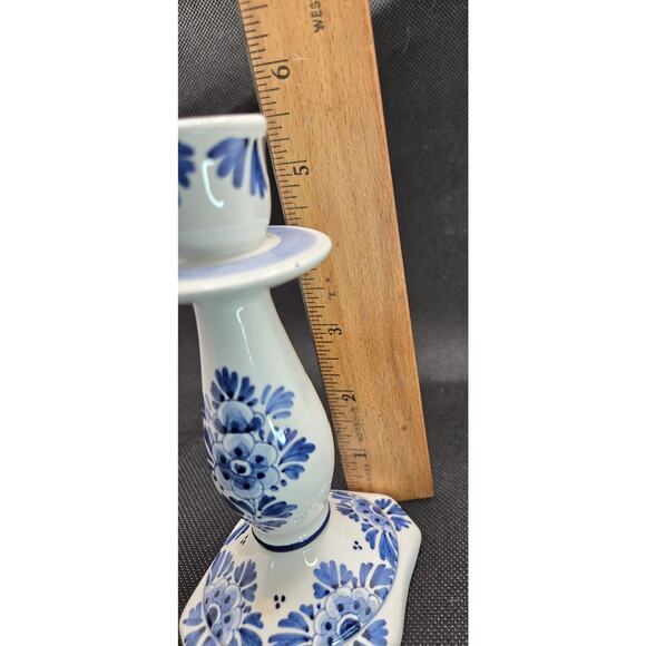 Vtg DC Delft Blue Holland Hand Painted Single Candlestick 5.5” 820 WG AZ - Picture 2 of 5